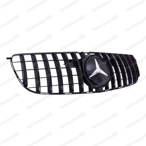 Решетка радиатора на Mercedes GLS (X 166) черная + эмблема